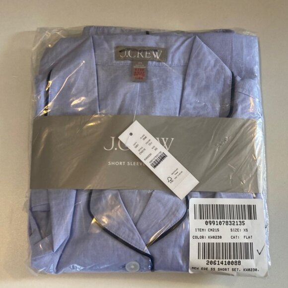 J. Crew Women's Pajama short set in end-on-end cotton Cool Lilac XS - Picture 3 of 6